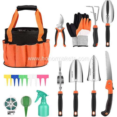 Customized and Professional garden hand tool set Stainless Steel heavy duty garden tool set with tools bag